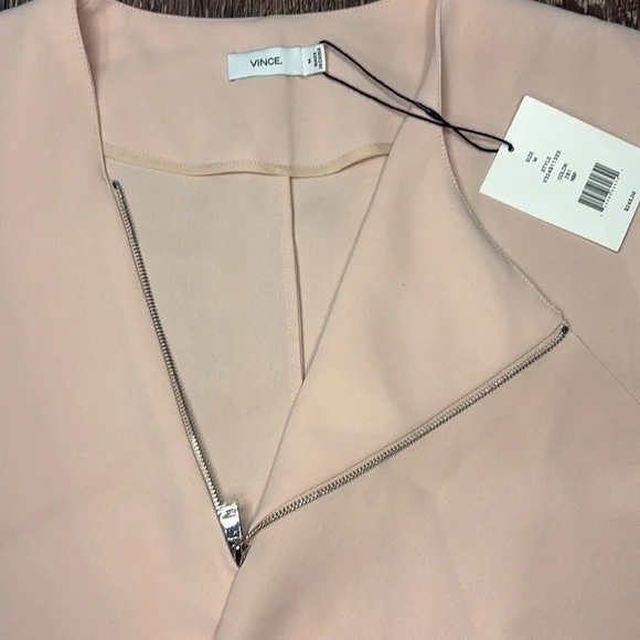 Vince Women's Pink Light Pink Sleeveless Zipper Top Size medium - Picture 3 of 6